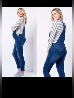 Seraphine Trav Denim Maternity Overalls Dungaree Size 4M Jumpsuit Jeans
